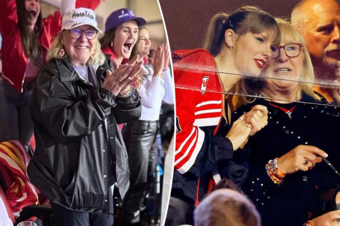 Exclusive : After staying with Jason and her grandkids in Philadelphia for Christmas. Donna Kelce set to spend another day with Taylor Swift after revealing she will fly to Kansas City to watch son Travis play on New Year's Eve...