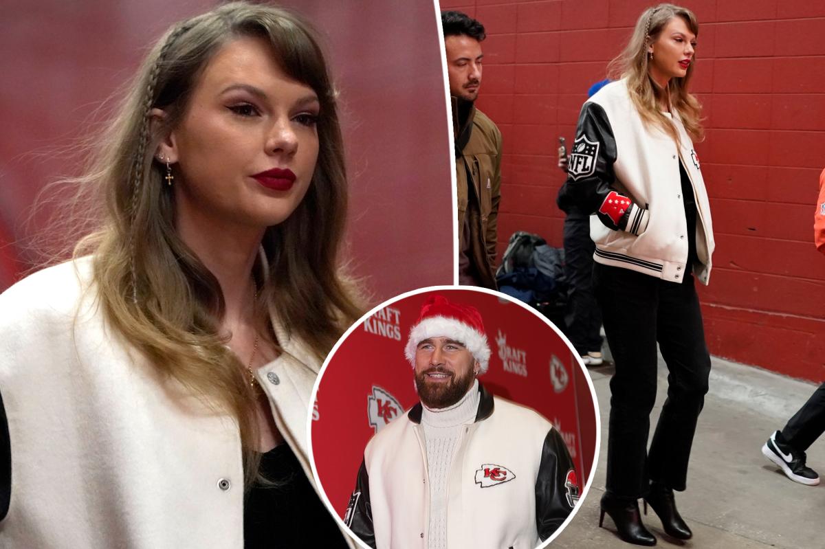 Exclusive : Travis Kelce Hypes Up Girlfriend Taylor Swift on Instagram After She Wears Custom Chiefs Jacket to Game...