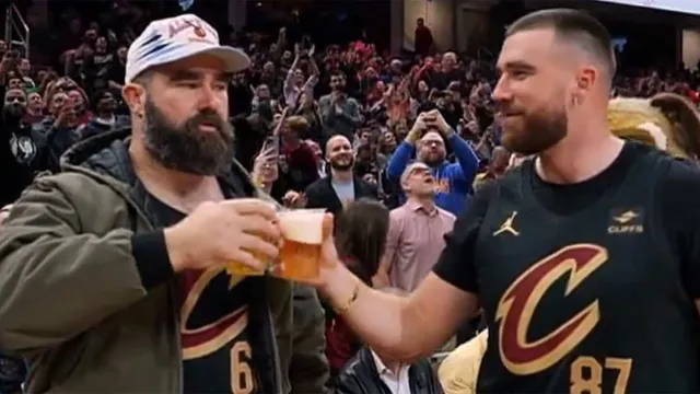 Exclusive: Cavs unveil Kelce brothers bobbleheads as they celebrate Jason's retirement...