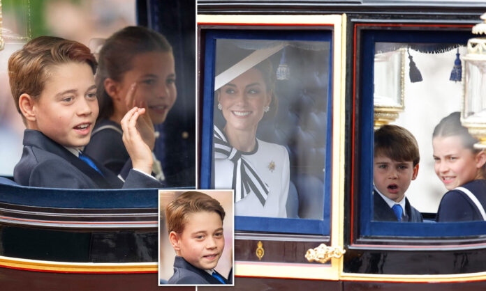 EXCLUSIVE Lip reader reveals adorable remark George made to Princess Kate during state carriage procession