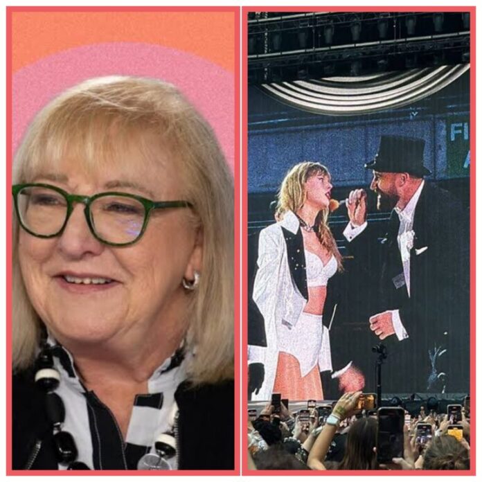 Some minutes ago: Donna Kelce finally reacted to Taylor Swift and Travis Kelce Acts on stage at the eras Tour in London
